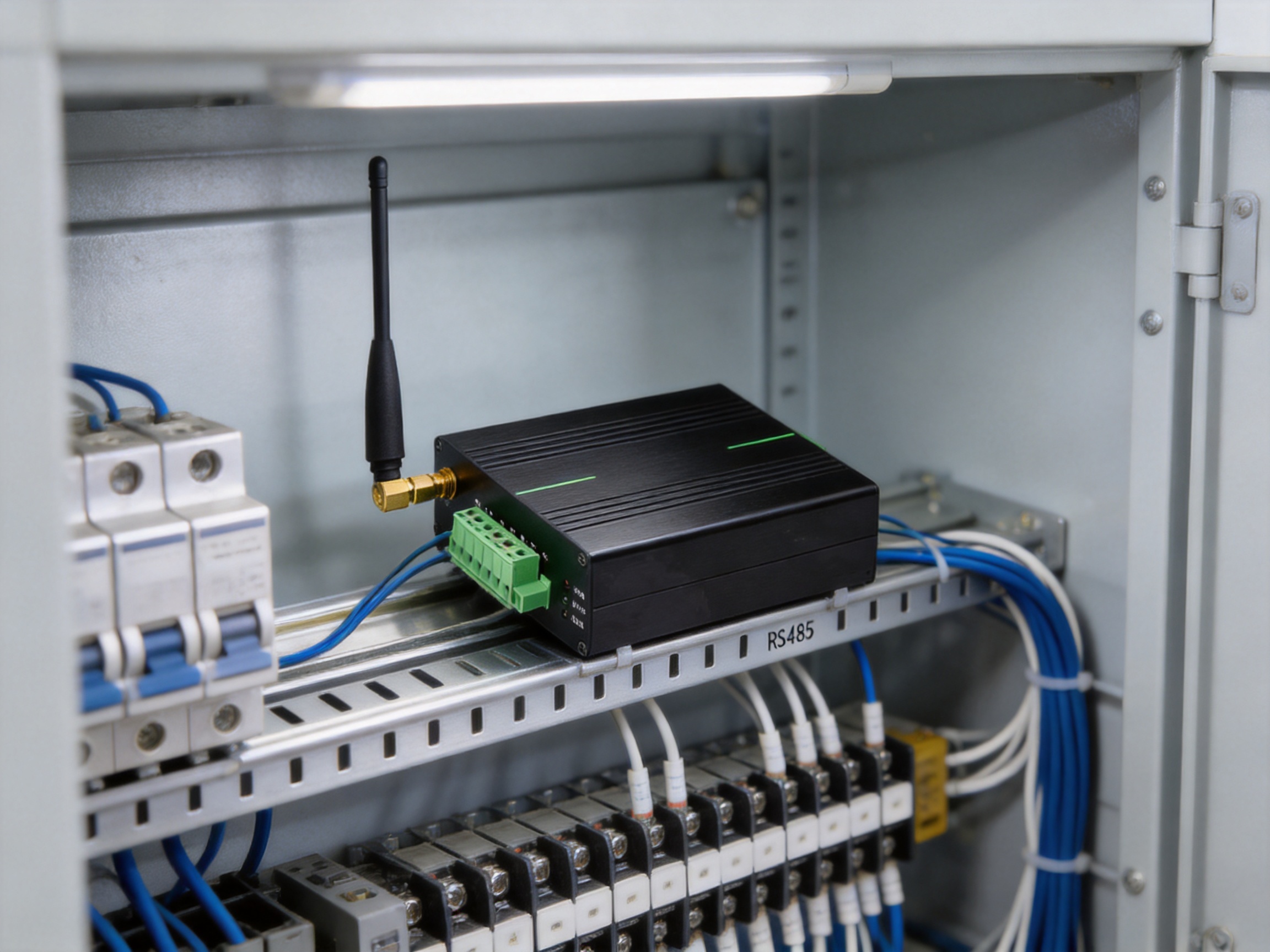 Rail-Mounted Wireless Temperature Measurement Repeater for Industrial Monitoring Networks