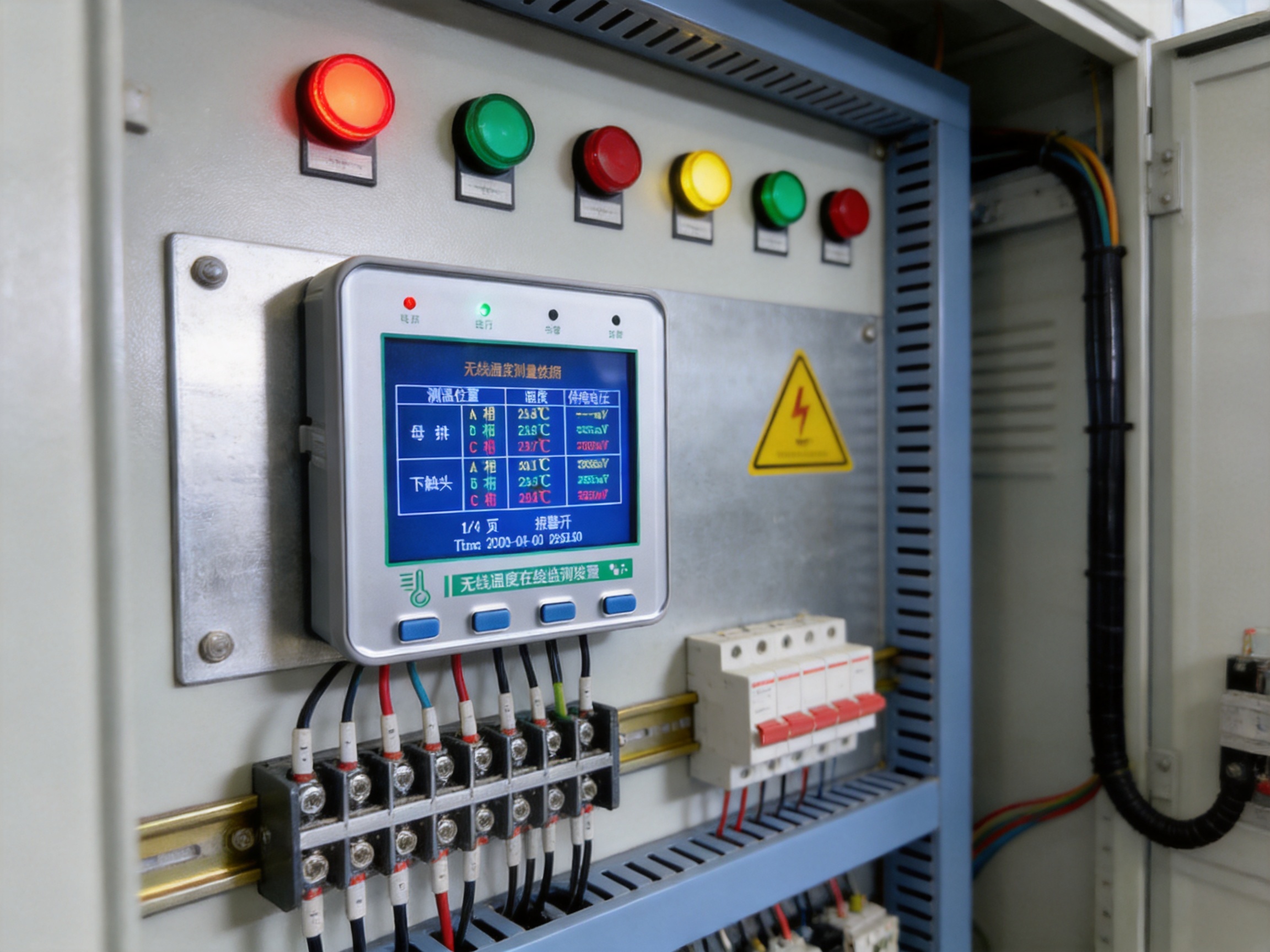 Small Color Screen Wireless Temperature Measurement Host for High-Voltage Equipment Monitoring