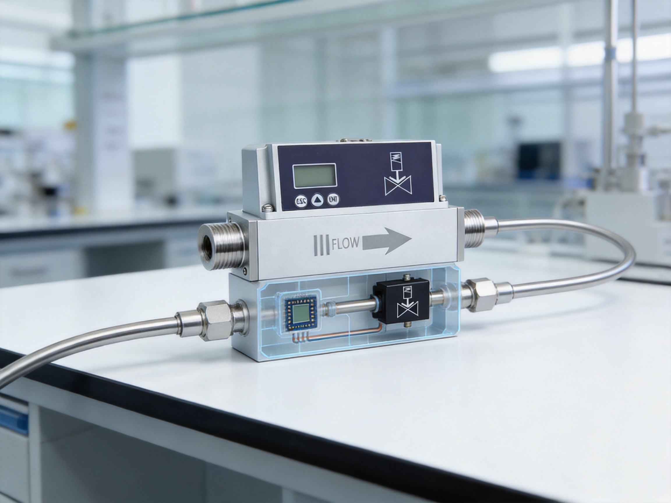 Proportional Valve Controlled Thermal Gas Mass Flow Meter for Precision Gas Process Control
